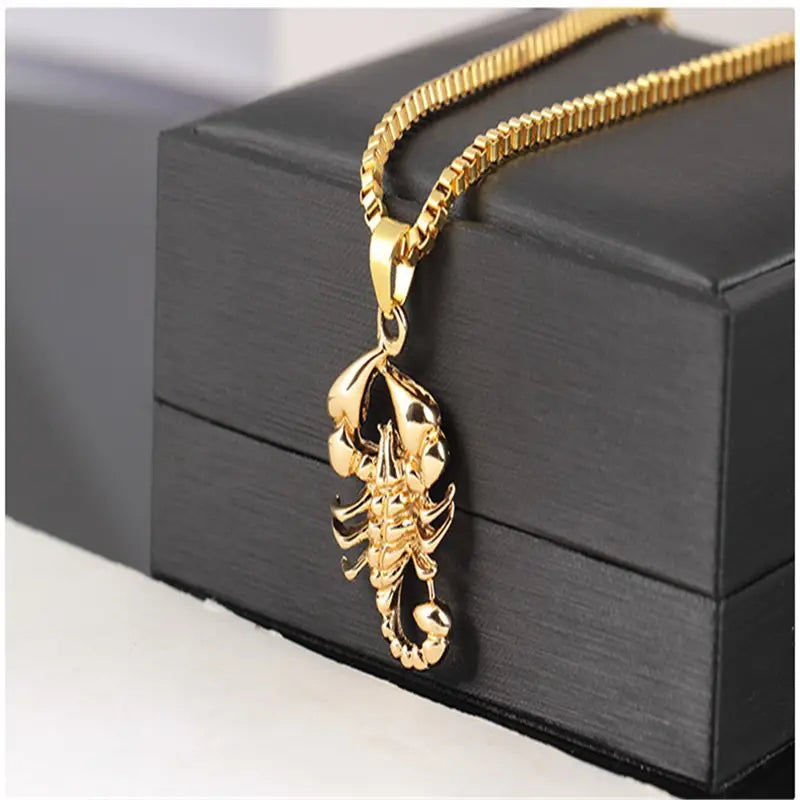 Scorpion Necklace Gold Plated Gift Scorpion Charm Pendant Scorpio Necklace For Men