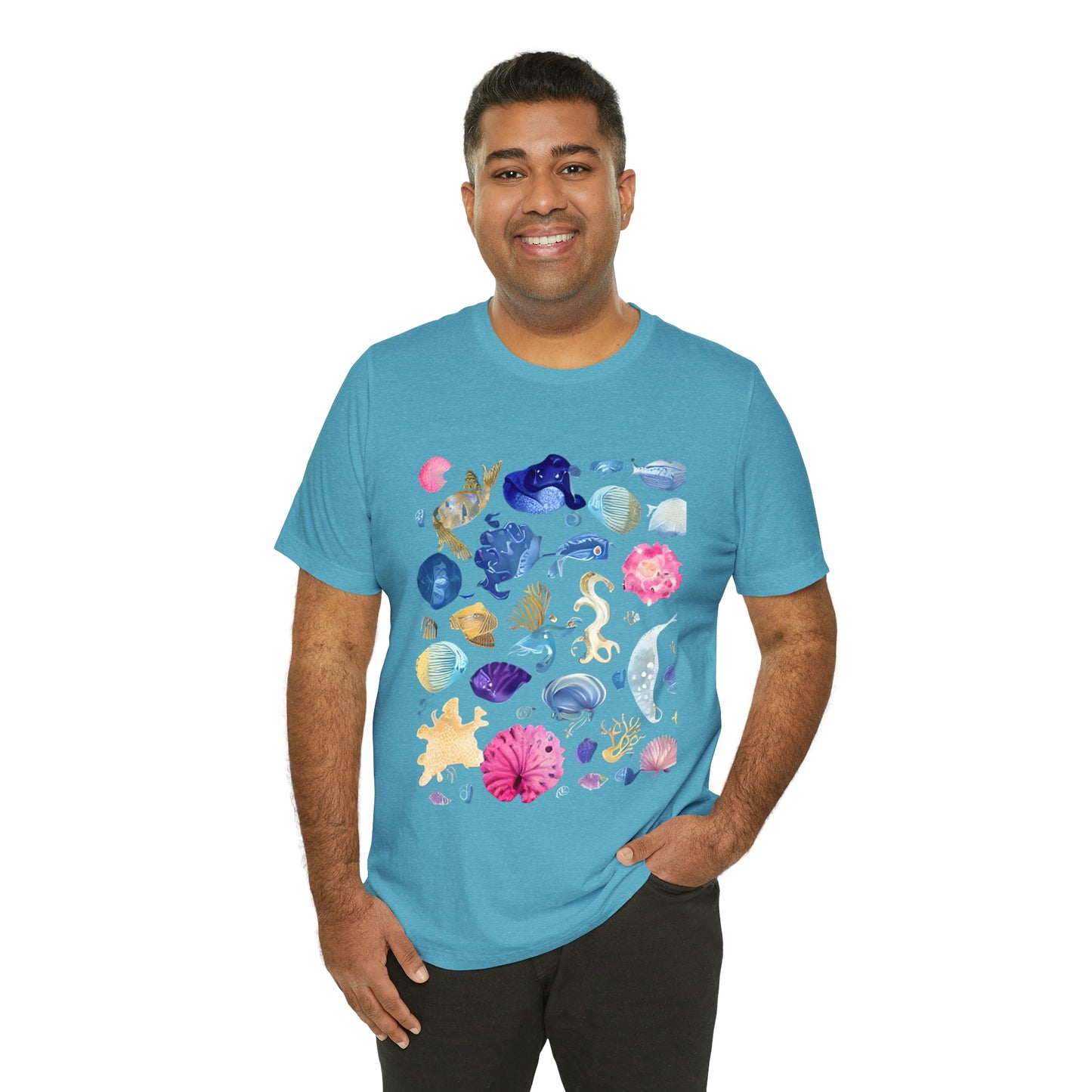 Watercolor Sea Creatures Tshirt Marine Life Ocean Conservation Environment Shirt Tropical Fish Coral Reef Octopus Jellyfish Turtle Shirt