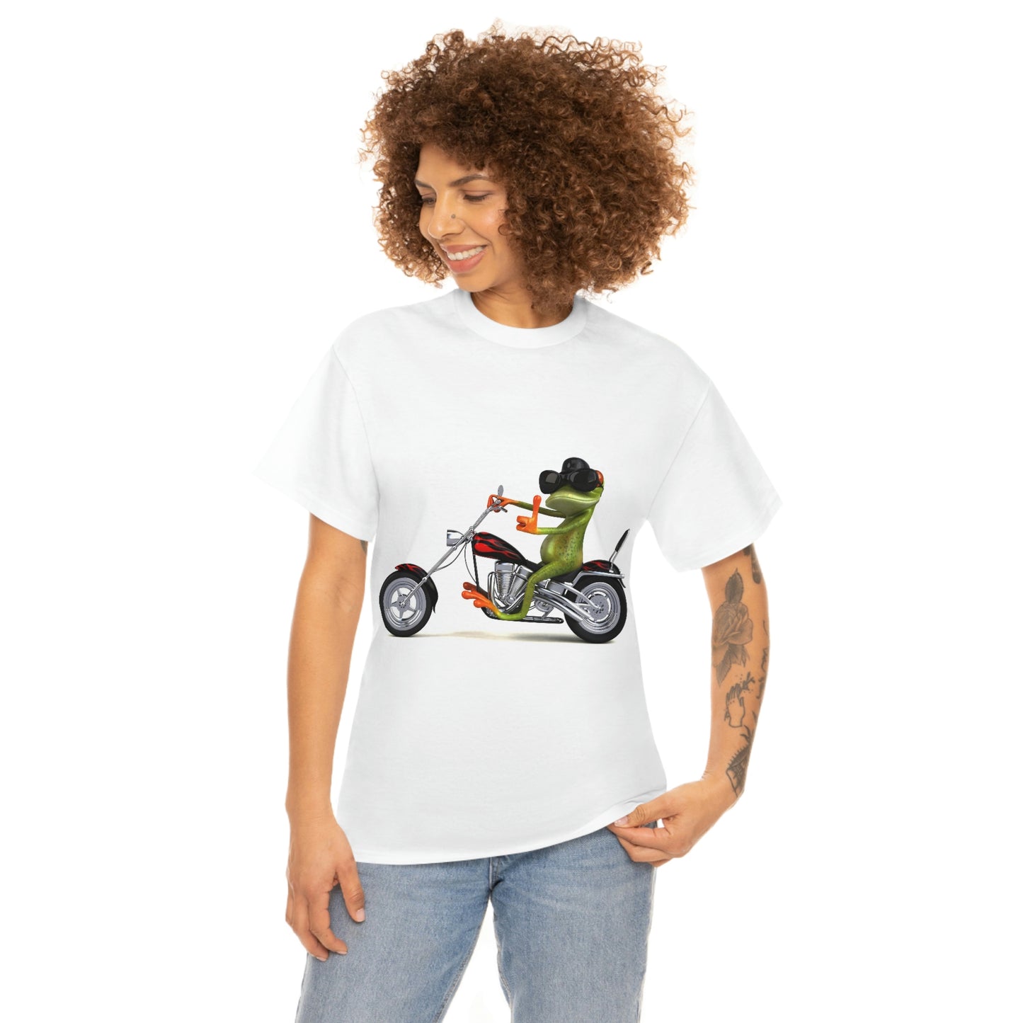 A Comfortable Tee  Frog on Bike T-shirt - Men's Penny Farthing shirt - Animal Tshirt - Motorcycle Bike - Bike Frog Shirt - Animal Shirt - Bike Shirt - Frog Tshirt