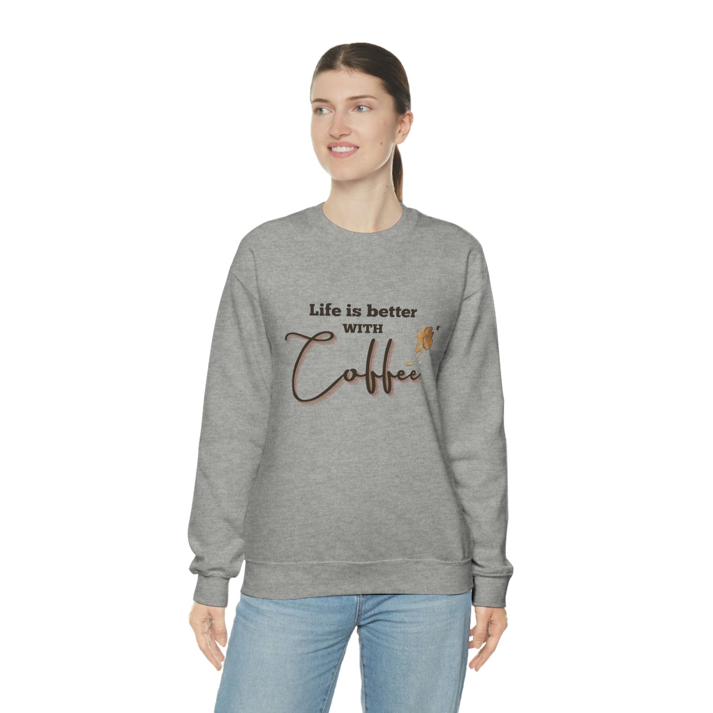 Sweatshirt Experience the Joy of Coffee with Konaloo's Unisex Heavy Blend Crewneck Sweatshirt - Perfect for Coffee Lovers!