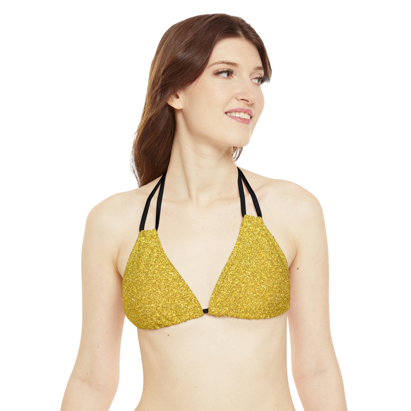 Golden Hawaiian Lion Beach pattern  Swimwear Beautiful for summer on the beach or pool side Strappy Bikini Set, Made in U.S.A