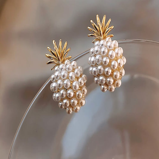 Pineapple Pearl Earrings, Gift for Mom, Daughter, Girlfriend