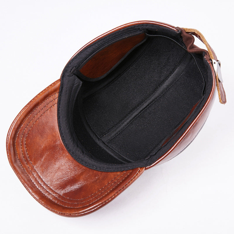 Casual Outdoor Trend Single-hat Leather Hat Winter
