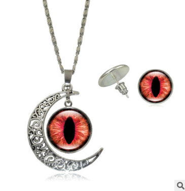 Necklace for fashion jewelry Color pupil eye series time gemstone necklace earrings Jewelry set