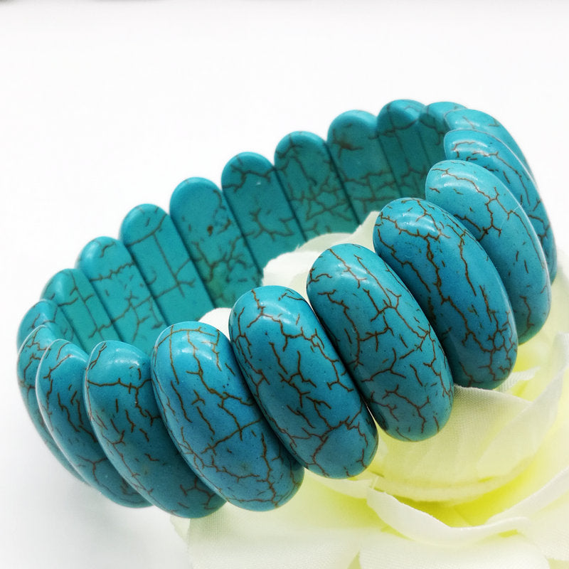 Turquoise Stretch Beaded Bracelet