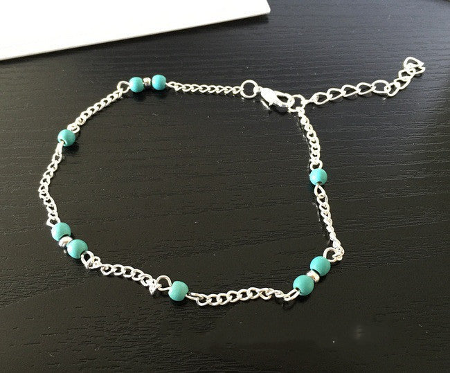 Street Beat Turquoise Beads Anklet