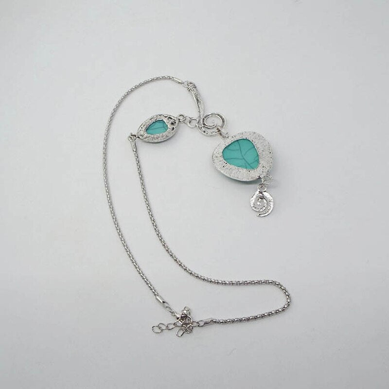 Cracked Turquoise Necklace, Moms Gift,