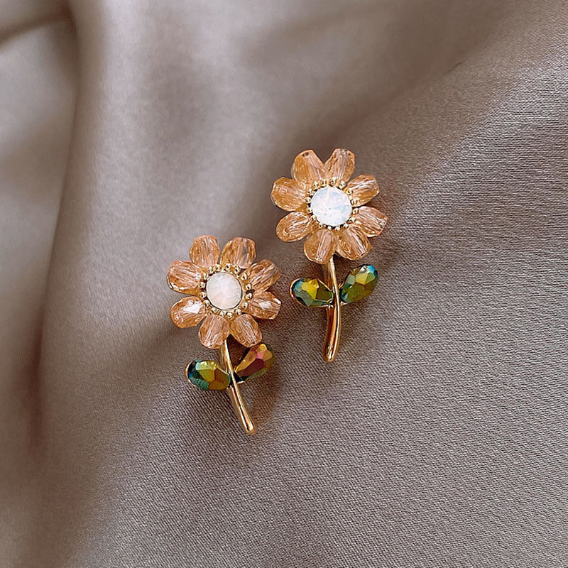 Flower earrings 925 silver earrings Material: Alloy Style: simple Style: Flowers Processing technology: diamond