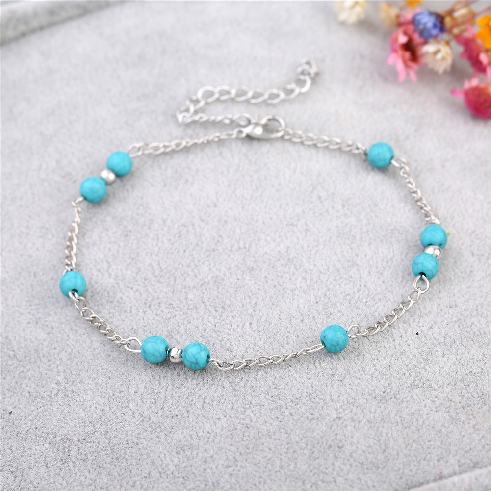 Street Beat Turquoise Beads Anklet