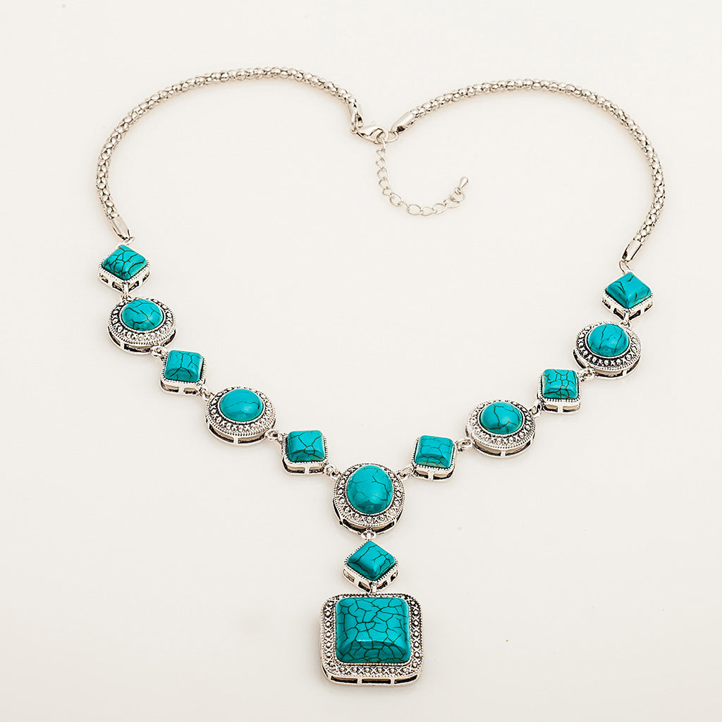 Turquoise Necklace Vintage Diamond Necklace