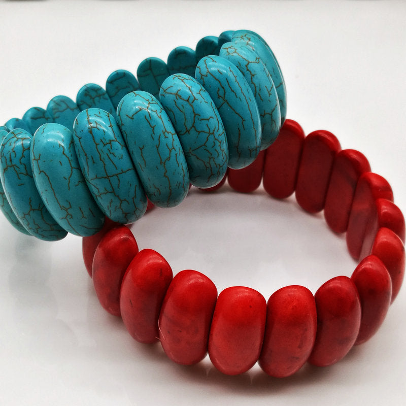 Turquoise Stretch Beaded Bracelet