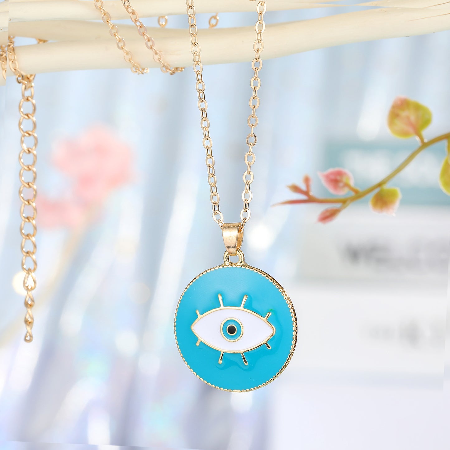 Turkish Blue Eye Pendant Necklace Personality Dripping Eye Necklace