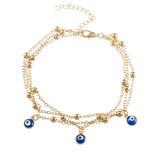 Turkish Blue-Eyed Pendant Feet Jewelry Beads Beach Foot Chain