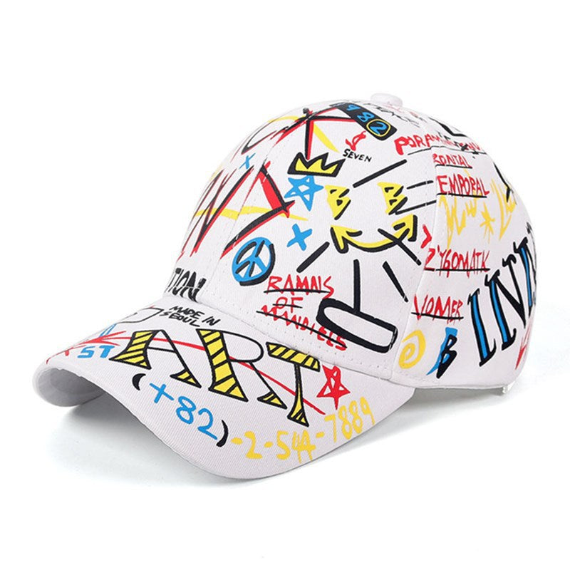 New Trendy Printed Sunshade Hip Hop Cap Unisex Adjustable Baseball Cap Korean Casual Sun Hat Cap