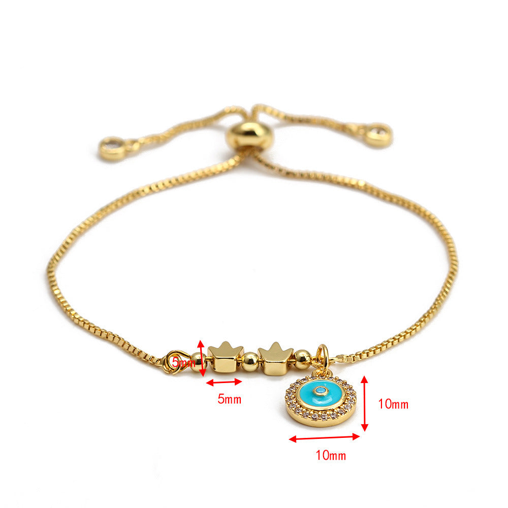 EVIL EYE  Hand Tree Turkish Evil Eye Charm Bracelet Gold Color Adjustable Bracelet Fashion Jewelry for Women Girls BE149