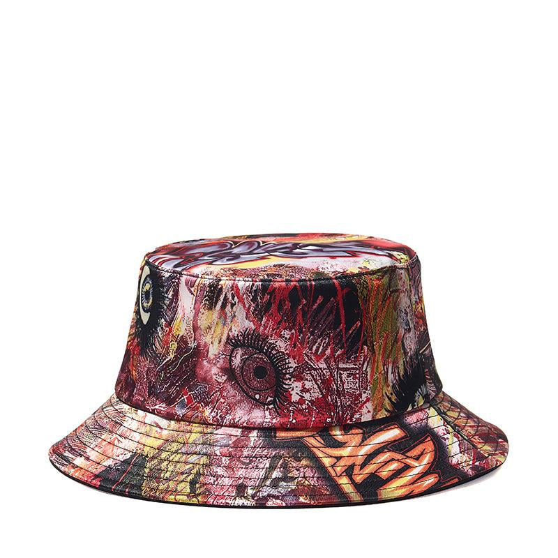 Graffiti Print Fisherman Hat Hip-Hop Disc Hat