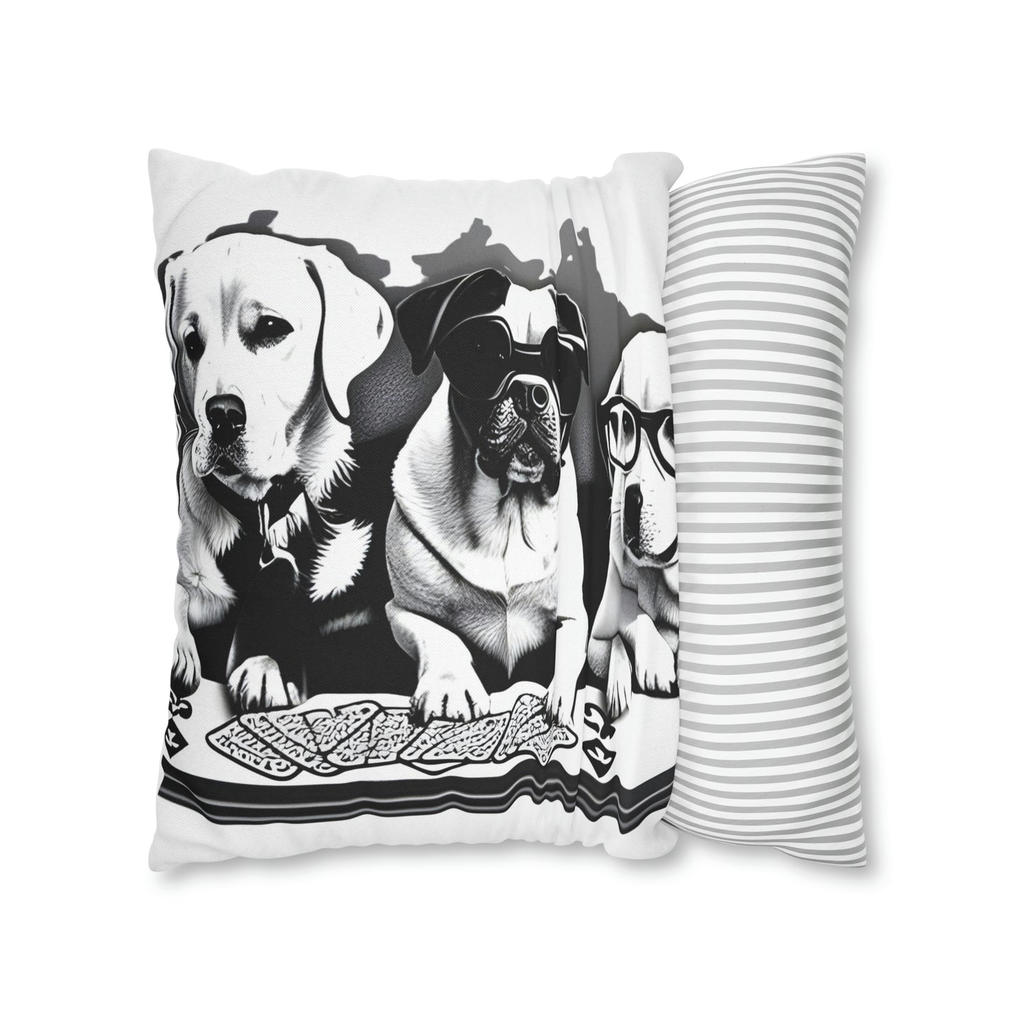Scripture Spun Polyester Square Pillow | Spun Polyester Square Pillow Case | Dogs Playing card | Dog Décor pillow