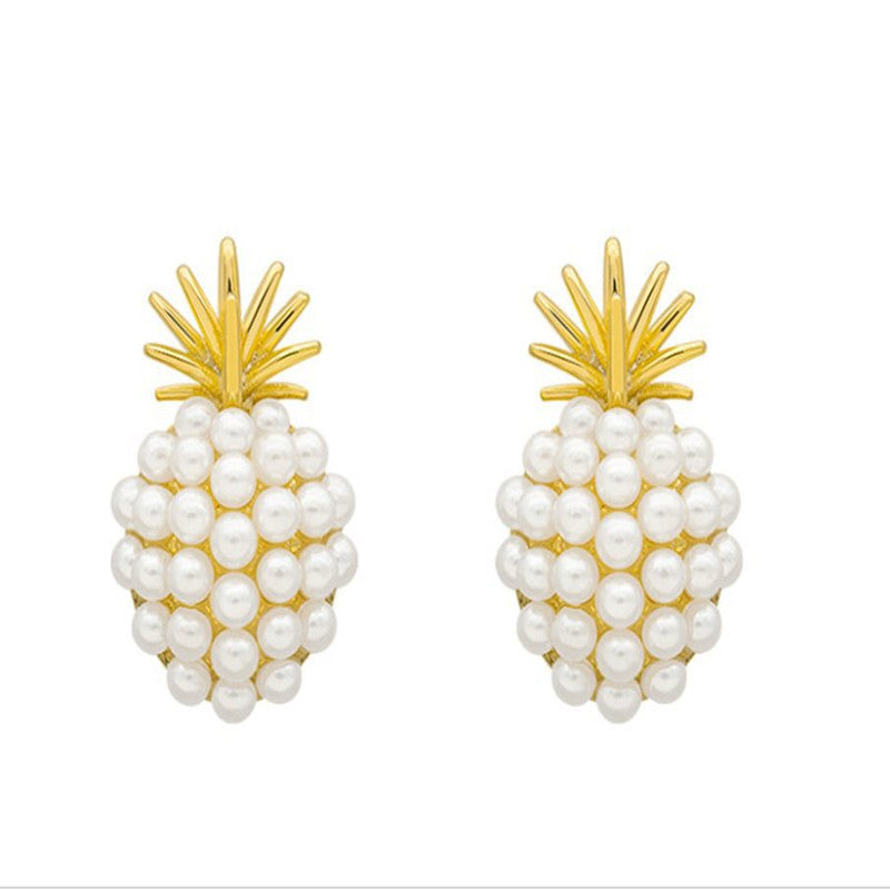 Pineapple Pearl Earrings, Gift for Mom, Daughter, Girlfriend