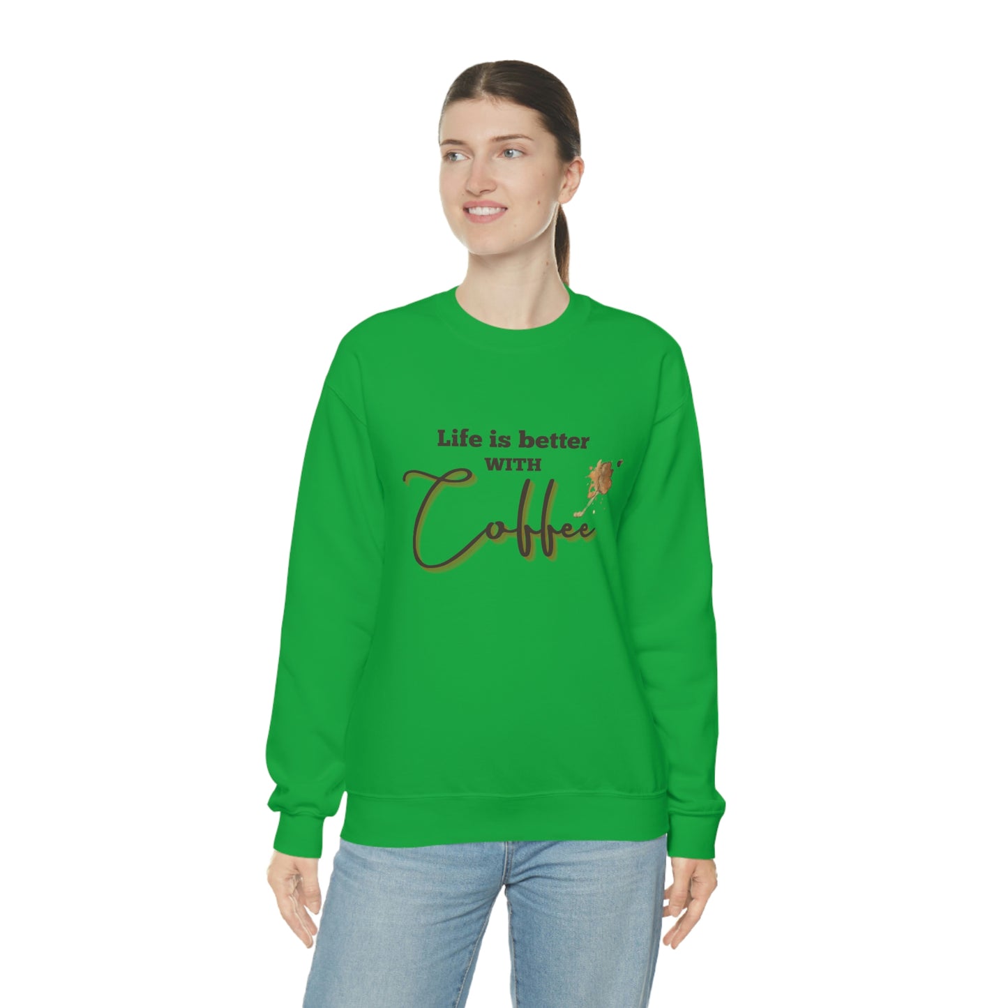 Sweatshirt Experience the Joy of Coffee with Konaloo's Unisex Heavy Blend Crewneck Sweatshirt - Perfect for Coffee Lovers!