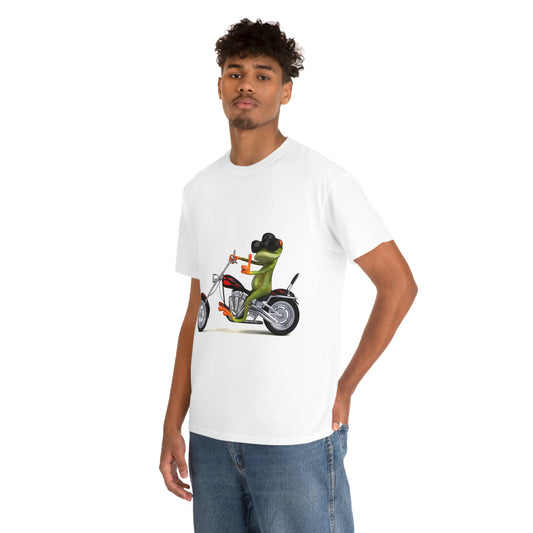 A Comfortable Tee  Frog on Bike T-shirt - Men's Penny Farthing shirt - Animal Tshirt - Motorcycle Bike - Bike Frog Shirt - Animal Shirt - Bike Shirt - Frog Tshirt