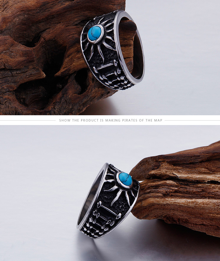 Gothic Sun Turquoise Ring