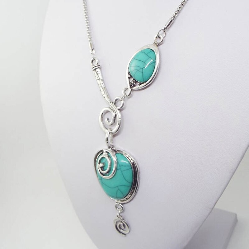 Cracked Turquoise Necklace, Moms Gift,