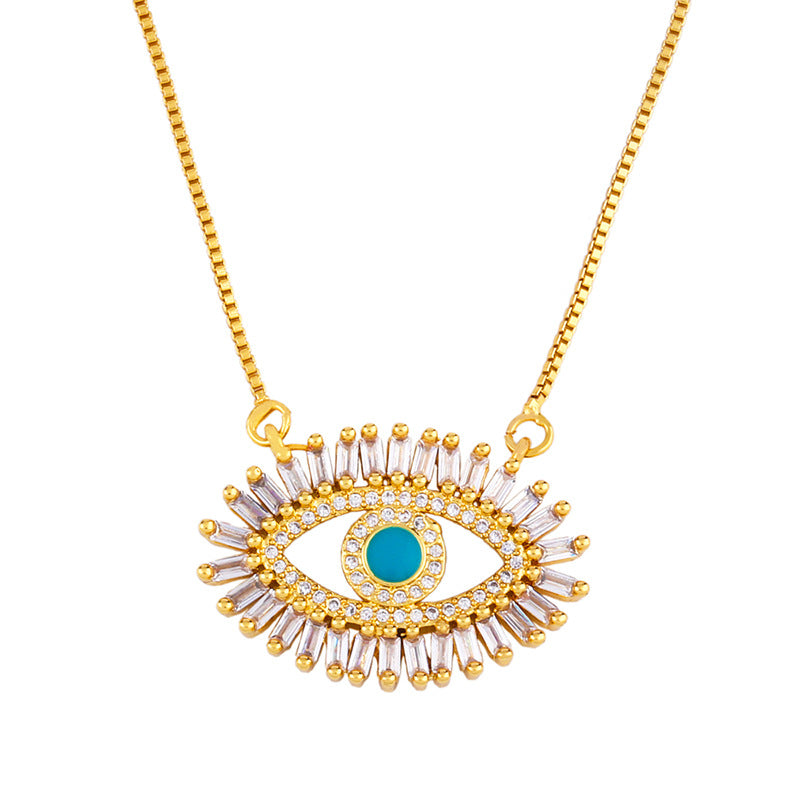 Unleash Your Inner Edge with the Simple Female Wild Devil's Eye Pendant Necklace Jewelry