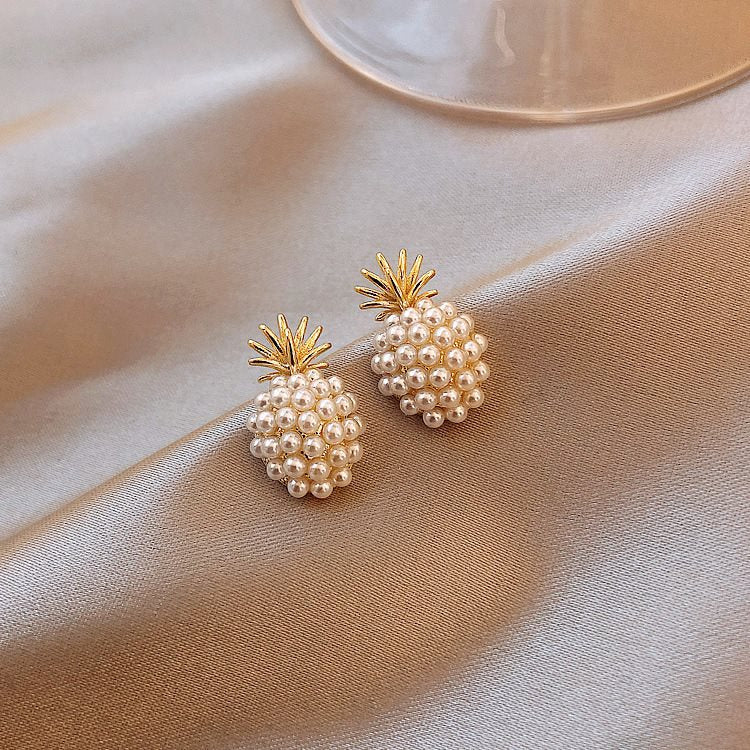 Pineapple Pearl Earrings, Gift for Mom, Daughter, Girlfriend