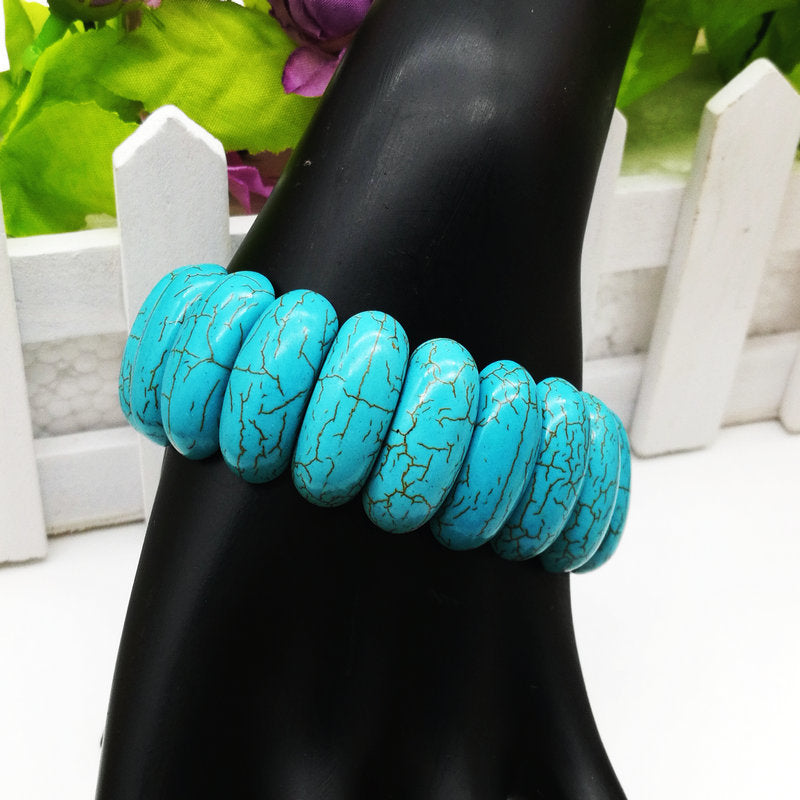 Turquoise Stretch Beaded Bracelet