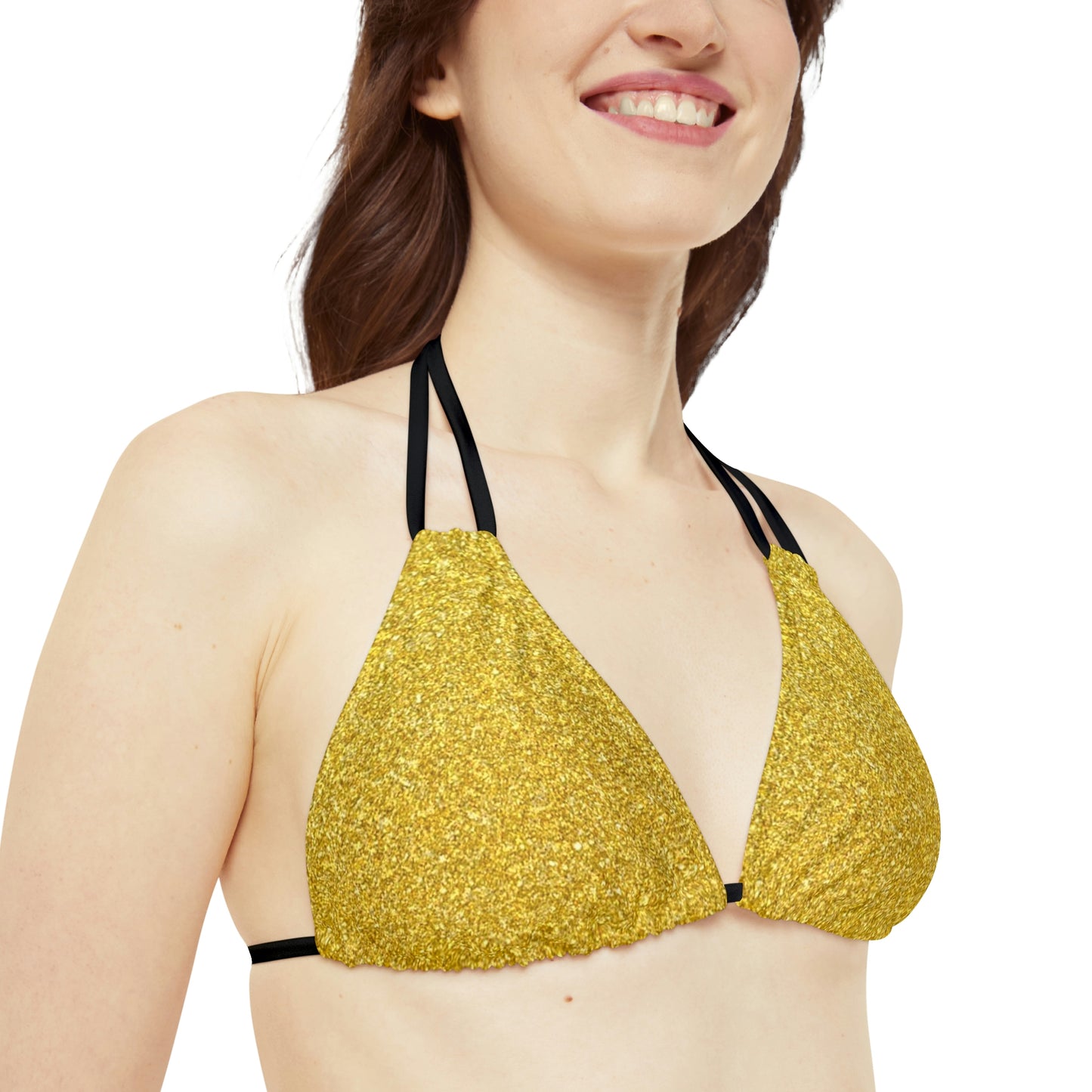 Golden Hawaiian Lion Beach pattern  Swimwear Beautiful for summer on the beach or pool side Strappy Bikini Set, Made in U.S.A