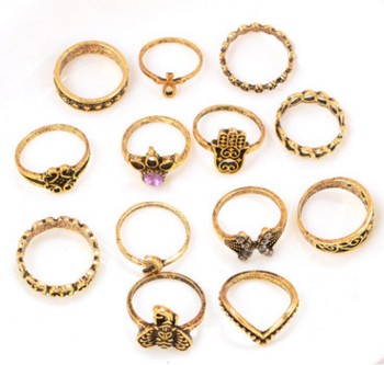 Boho Vintage Rings Set
