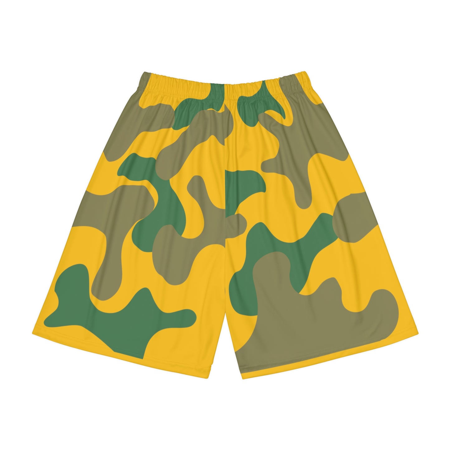 Shorts Yellow Men's Gym Shorts Camouflage color, great for workout, Basketball White