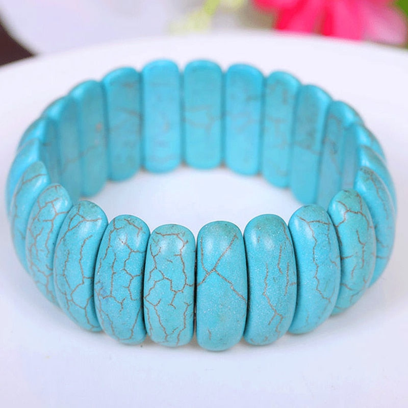 Turquoise Stretch Beaded Bracelet