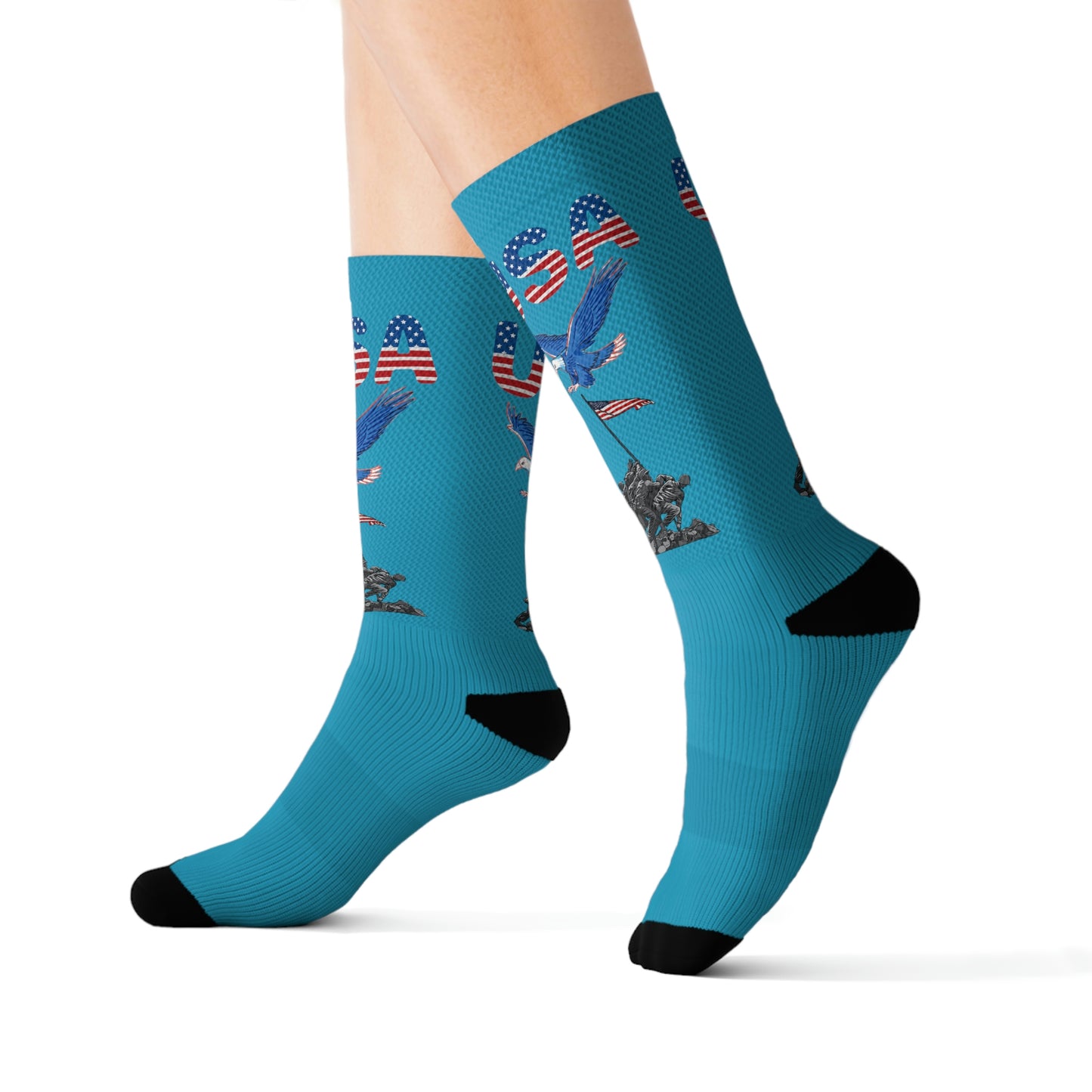 Socks 4th Of July Socks, Adult Humor Socks, 'Socks, Funny Eagle Socks, Funny Socks, Striped Socks, Stars and Stripes, sublimated print