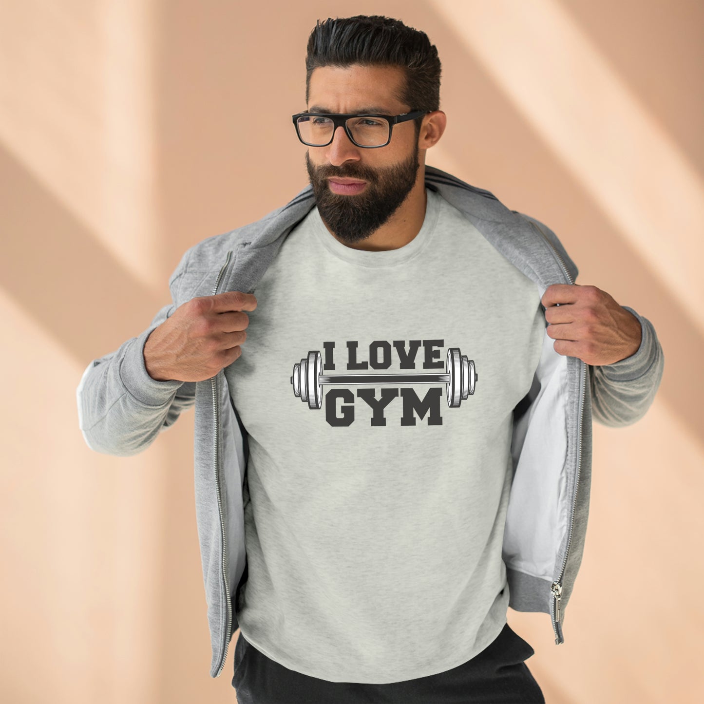 A Sweatshirt  for Gym Lovers I love Gym for Men and Women Premium Crewneck Sweatshirt