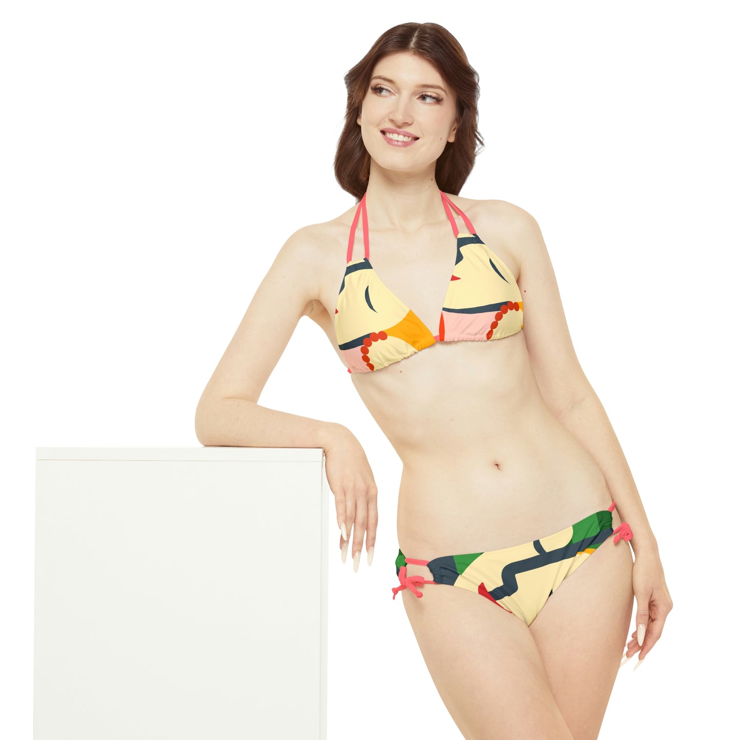 Swimwear Beautiful for summer on the beach or pool side Strappy Bikini Set, Made in U.S.A