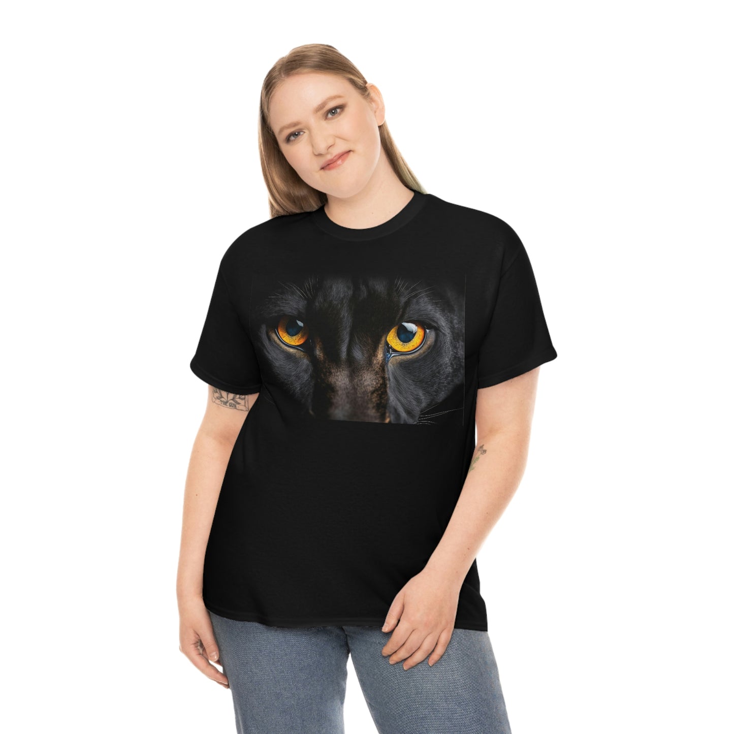 Get Noticed with Our Black Cat Eyes T-Shirt - Perfect for Cat Lovers and Those Who Love Unique Apparel!