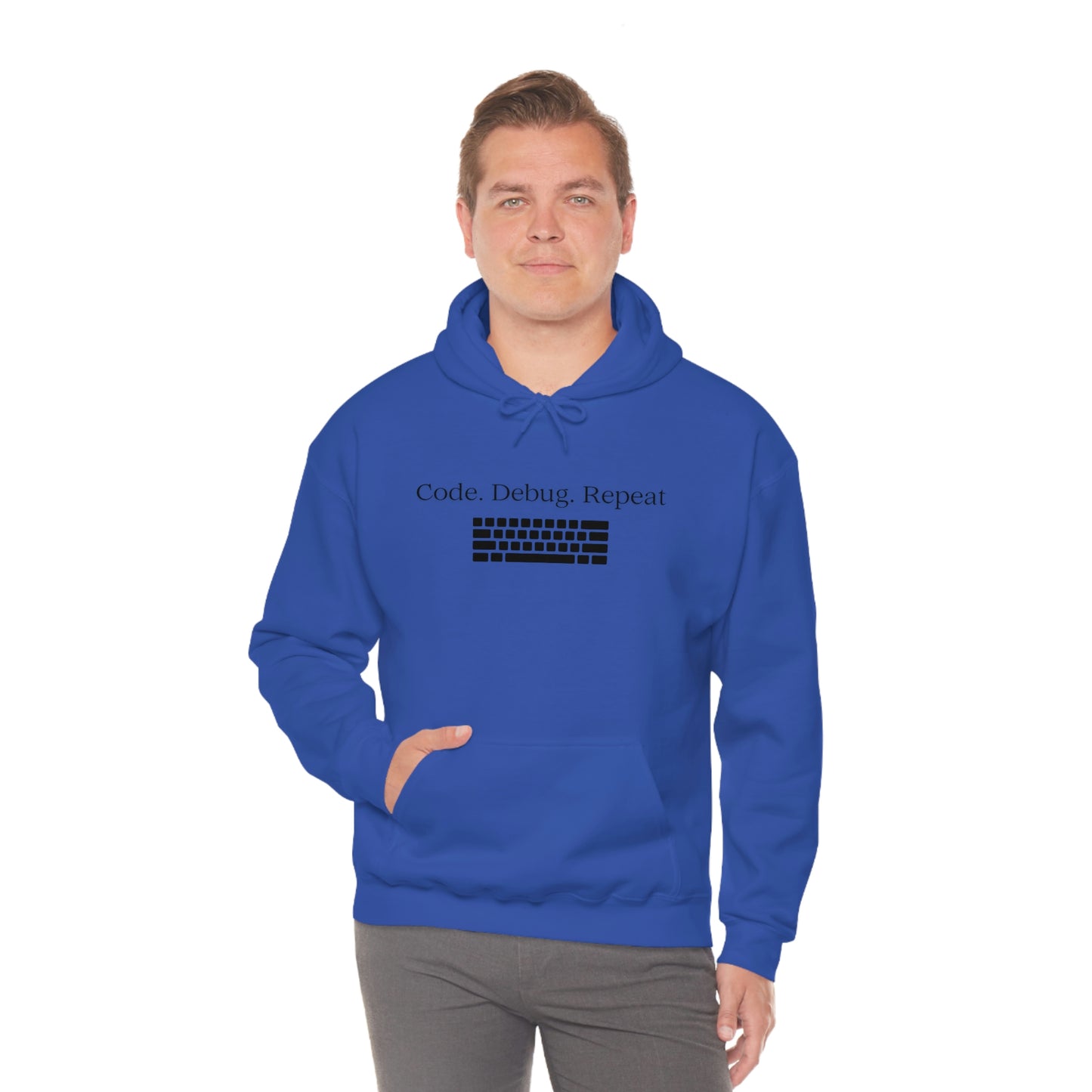 Wrap Yourself in Style and Functionality with Our Code.Debug.Repeat Unisex Heavy Blend™ Hooded Sweatshirt