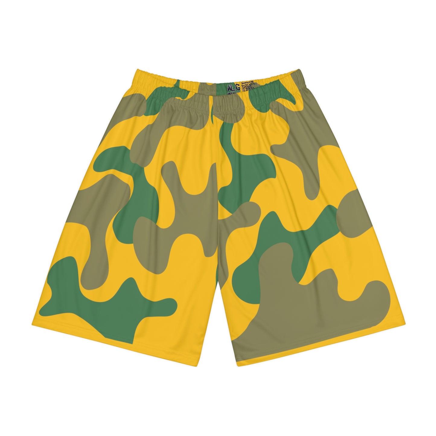 Shorts Yellow Men's Gym Shorts Camouflage color, great for workout, Basketball White