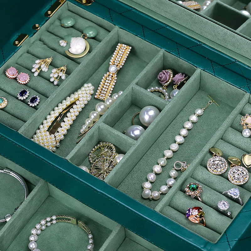 Luxury Double Layer Jewelry Storage Box Large Capacity