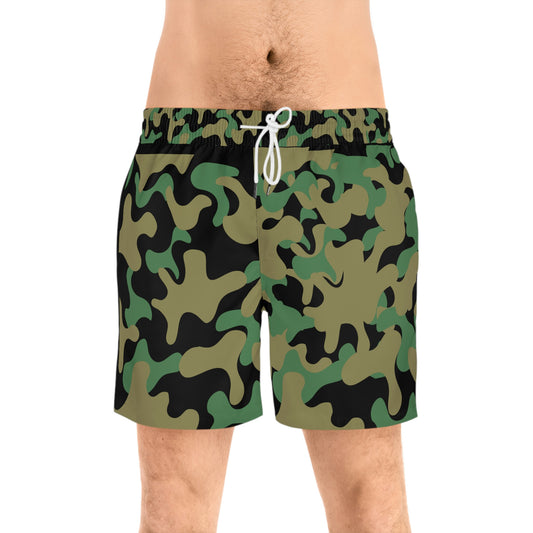 Swimwear Dive into Style with Konaloo's Camouflage Men's Mid-Length Swim Shorts Swim Trunks - Featuring Tiger Stripe Jungle Camouflage Design!