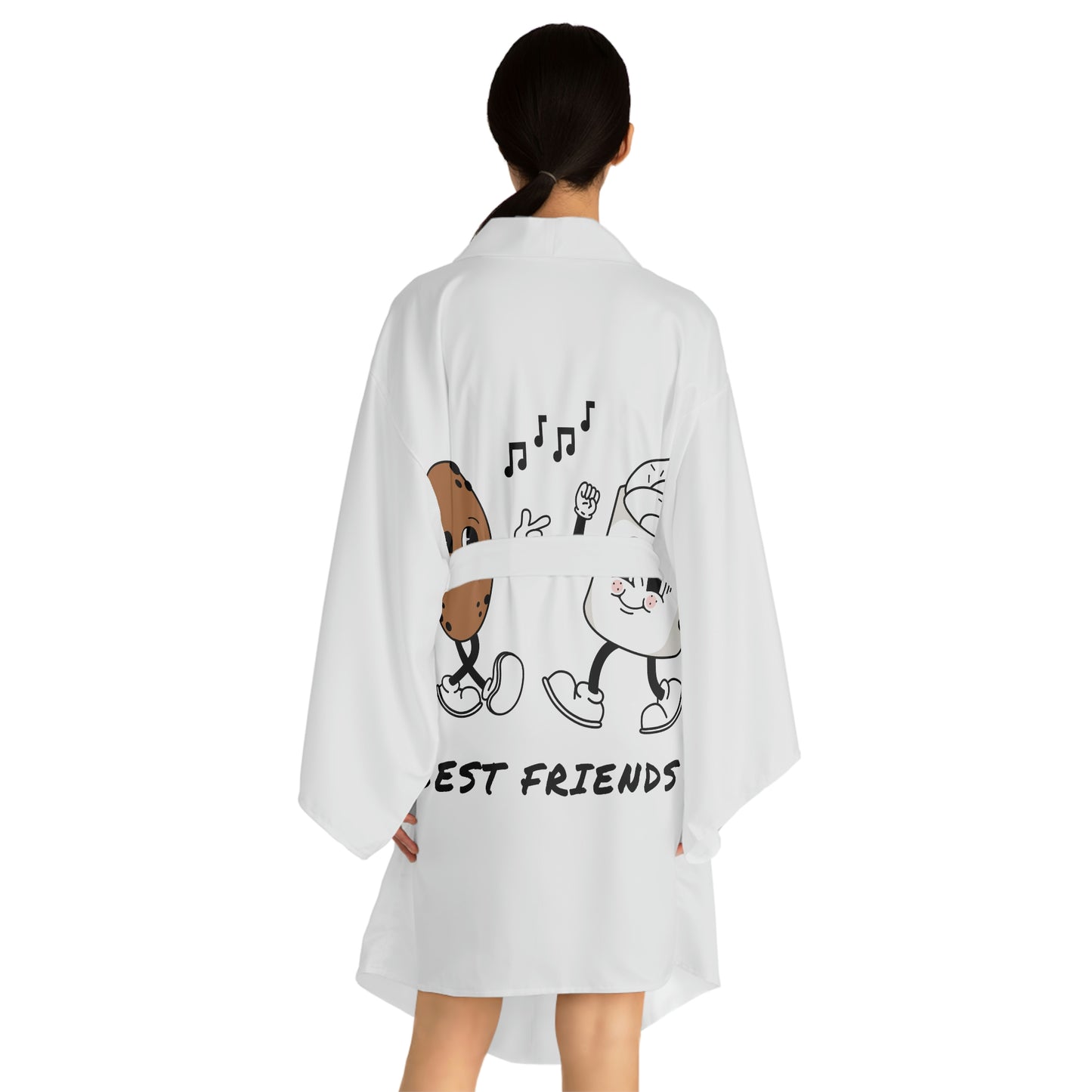 Show Some Love with Our 'Best Friend' Long Sleeve Kimono Robe - Perfect for Relaxing in Style!