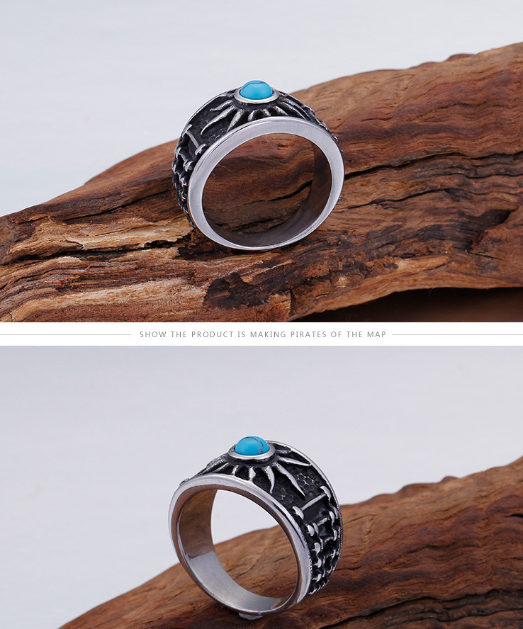 Gothic Sun Turquoise Ring