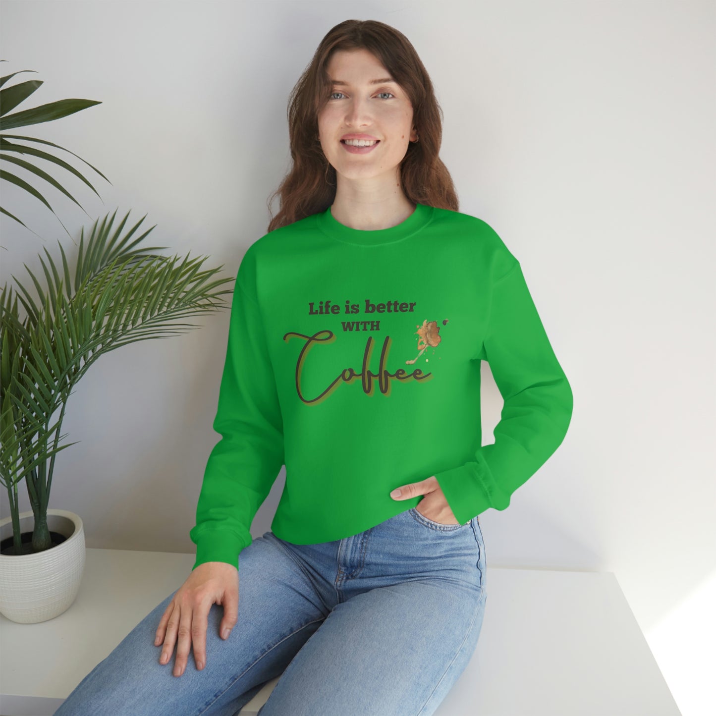 Sweatshirt Experience the Joy of Coffee with Konaloo's Unisex Heavy Blend Crewneck Sweatshirt - Perfect for Coffee Lovers!