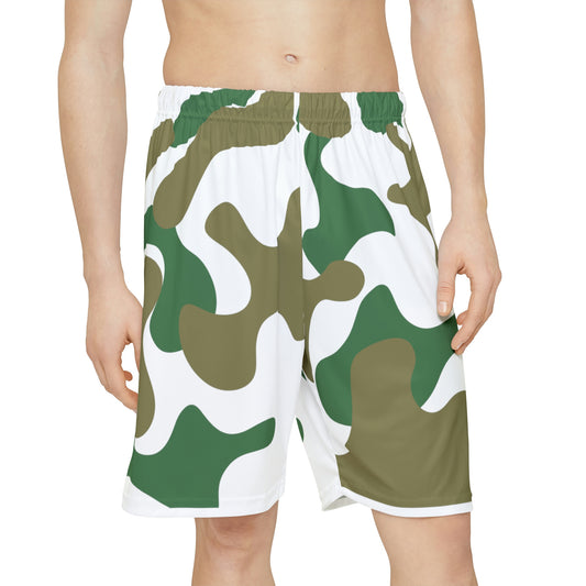 Shorts Men's Gym Shorts Camouflage color, great for workout, Basketball White