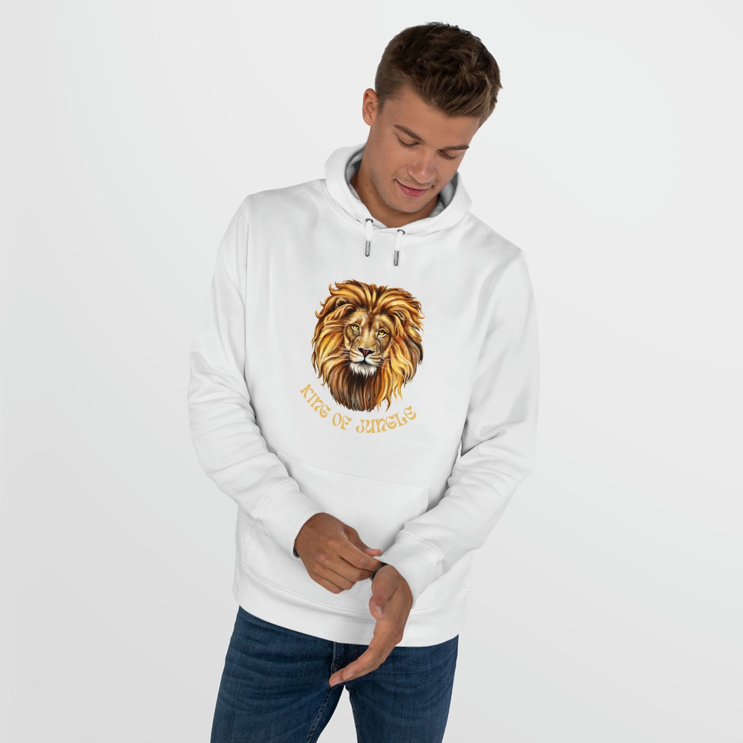 Hoodie Sweatshirt Roar Like the King of the Jungle with Our Lion King Hooded Sweatshirt - Perfect for Any Wildlife Enthusiast!