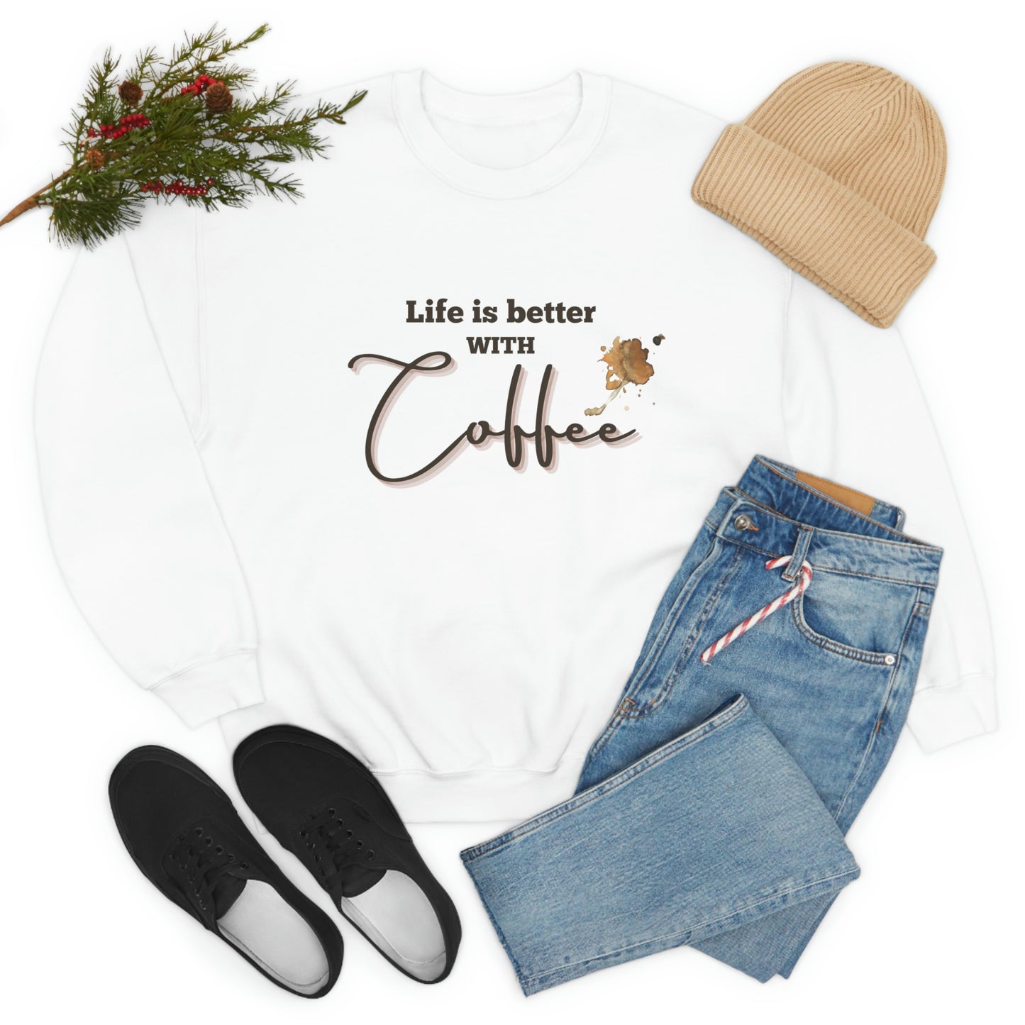 Sweatshirt Experience the Joy of Coffee with Konaloo's Unisex Heavy Blend Crewneck Sweatshirt - Perfect for Coffee Lovers!