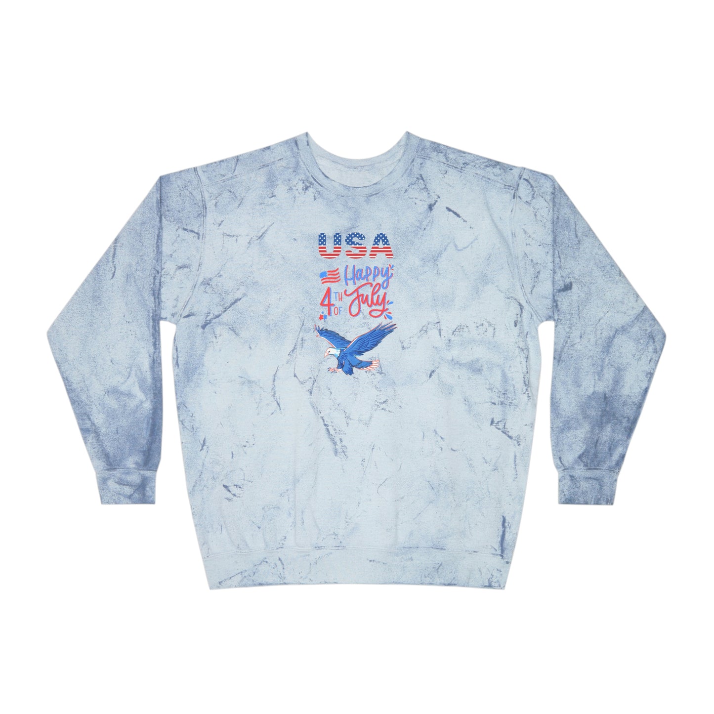 Sweatshirt Happy 4th of July, Men and Women Unisex Color Blast Crewneck Sweatshirt U.S.A