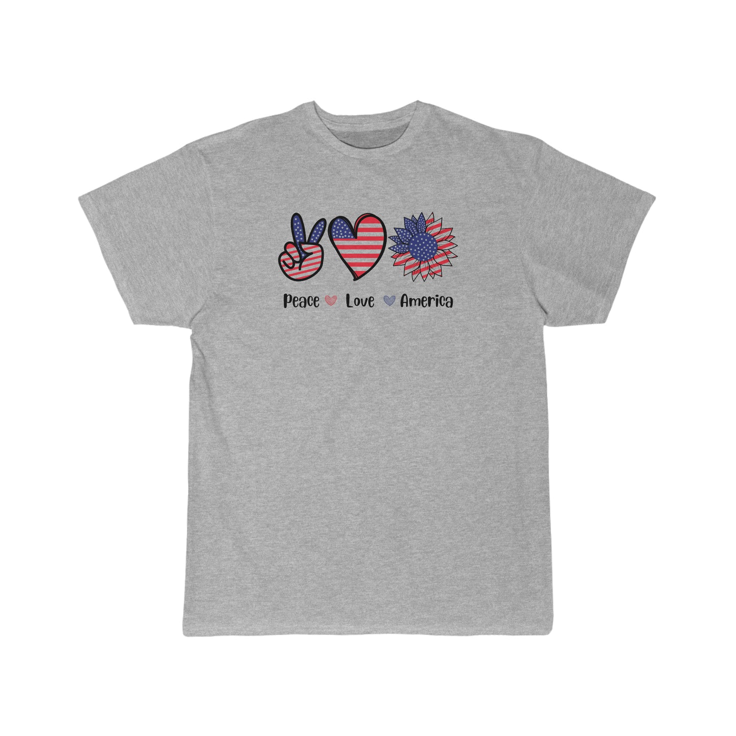 Peace Love America, USA Flag Shirt, 4th of July Shirt, Big USA T-shirt, USA Comfort Colors Shirt, Comfort Colors USA Flag Tee, USA Comfort Colors Tee, Usa Shirt Men's Short Sleeve Tee