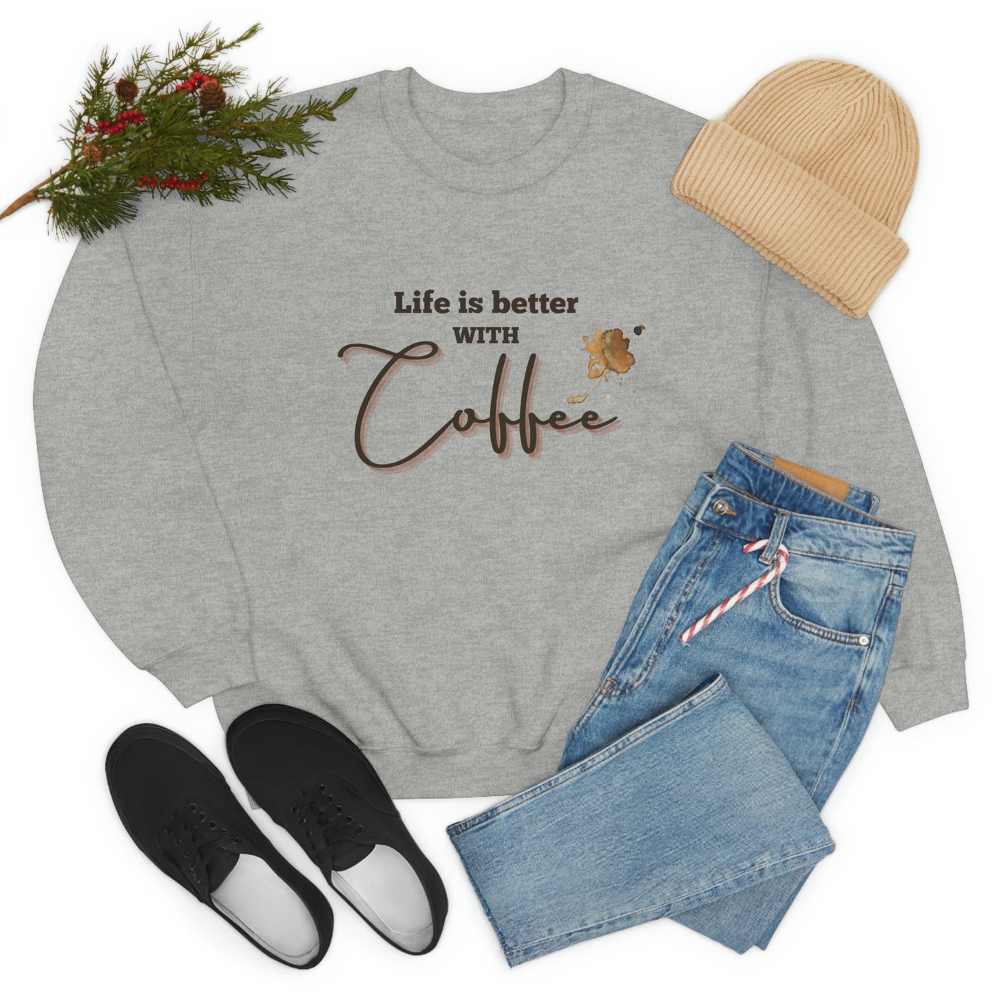 Sweatshirt Experience the Joy of Coffee with Konaloo's Unisex Heavy Blend Crewneck Sweatshirt - Perfect for Coffee Lovers!